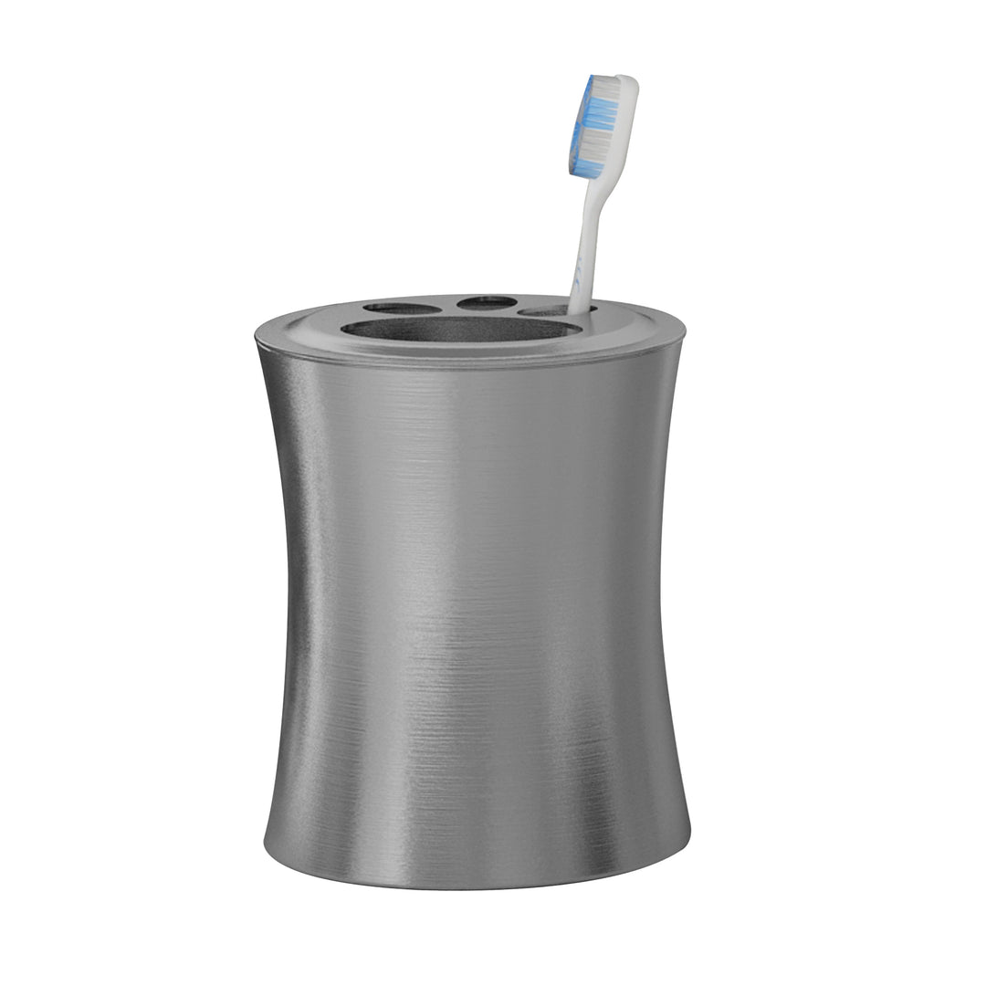 Stainless Steel Toothbrush Holder | Compact Multi-Slot Holder for Toothbrushes,Razors & Makeup Accessories