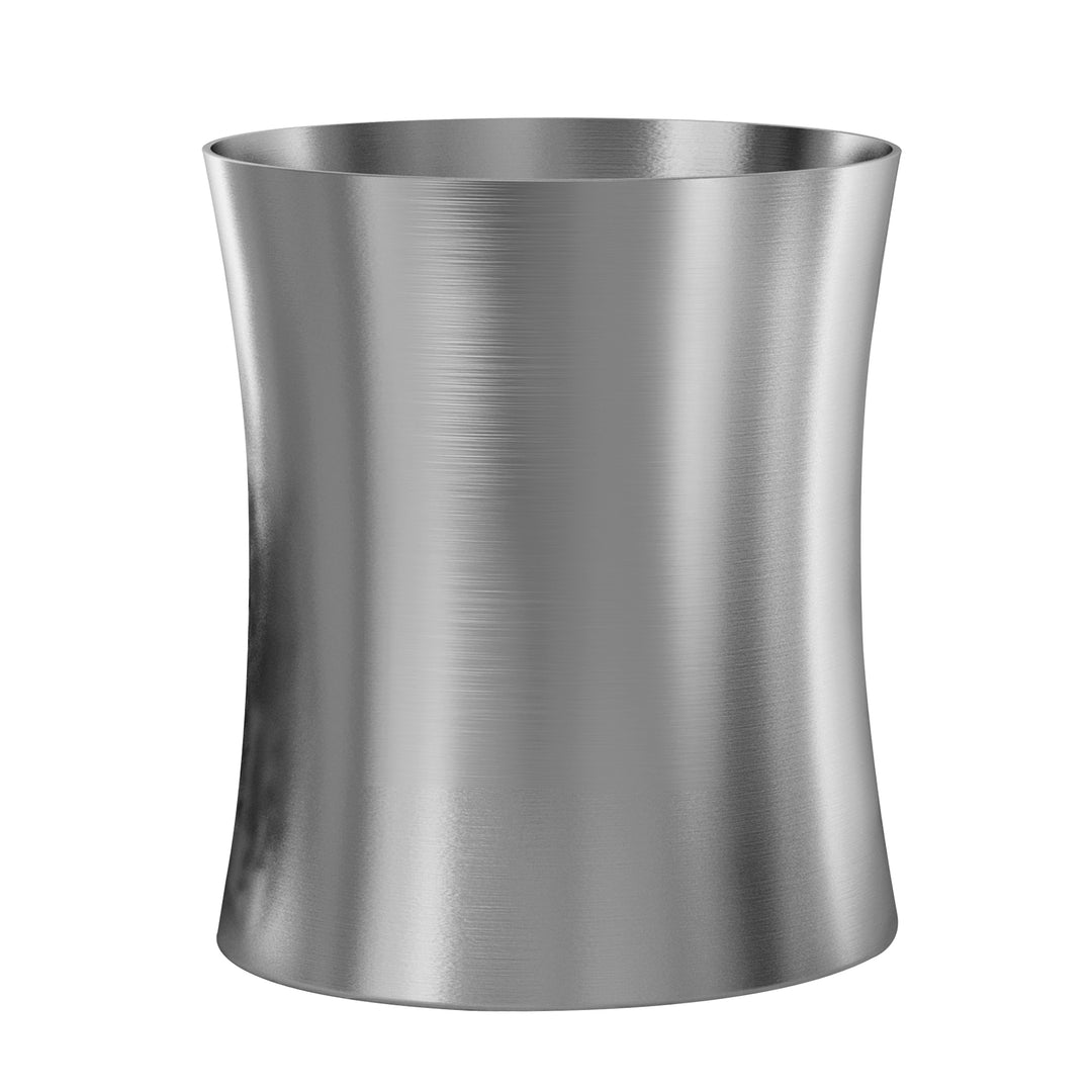 Brushed Stainless Steel Wastebasket 7 Qt | Compact Trash Can