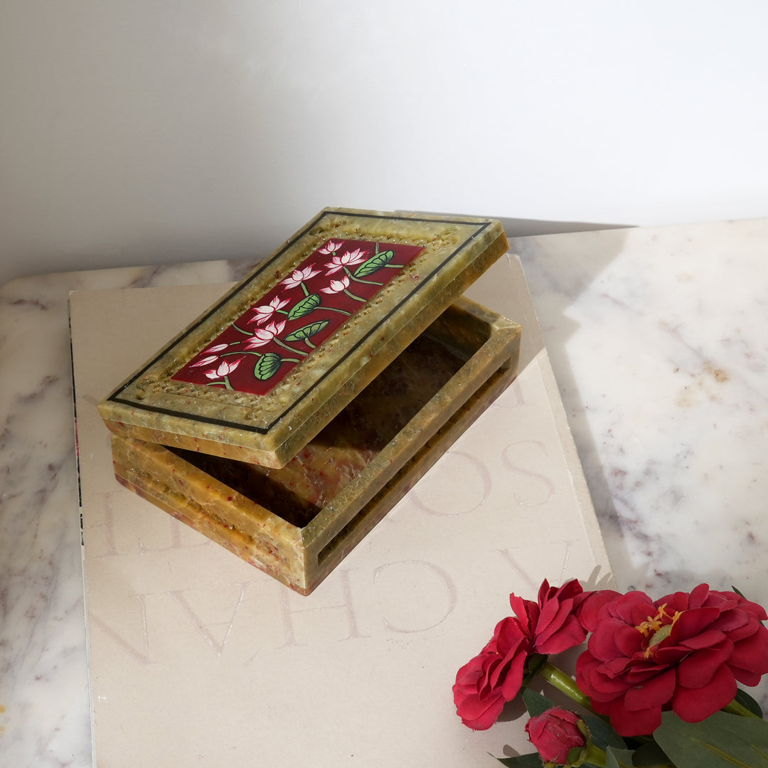 Soapstone Carved Jali Box