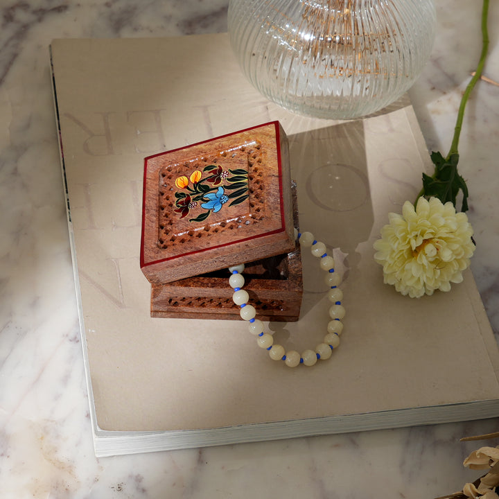 Soapstone Hand-Painted Floral Box