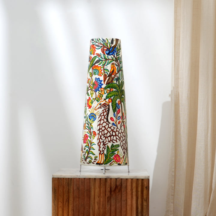 Leather Round Floor Lamp | Handcrafted Warmth