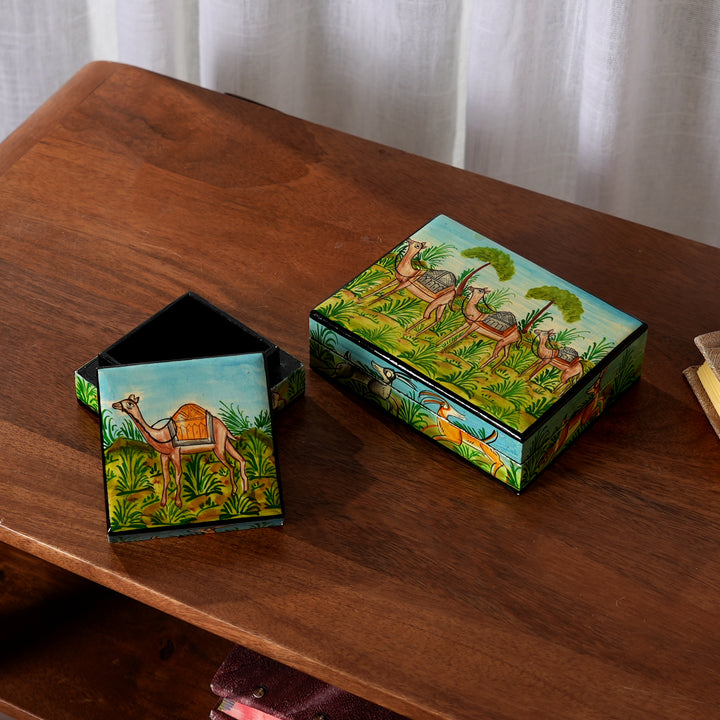 Decorative Hand painted Wood Box-Pack Of 2