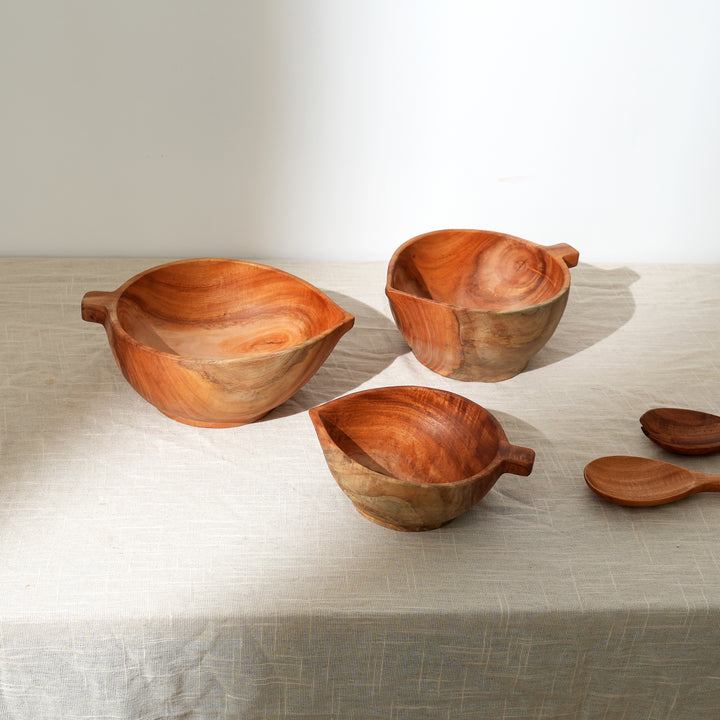 Handcrafted Neem Wood Serving Bowl with Natural Finish