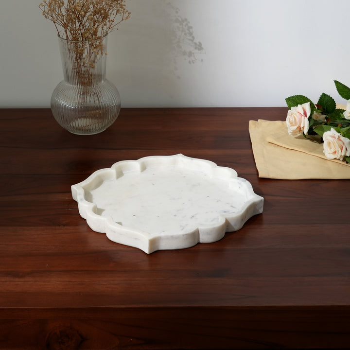 Handcrafted Marble Decorative Urli Tray