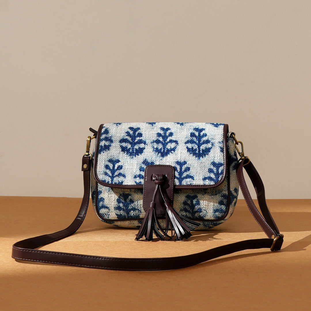 Handwoven Block Printed Sling Bag