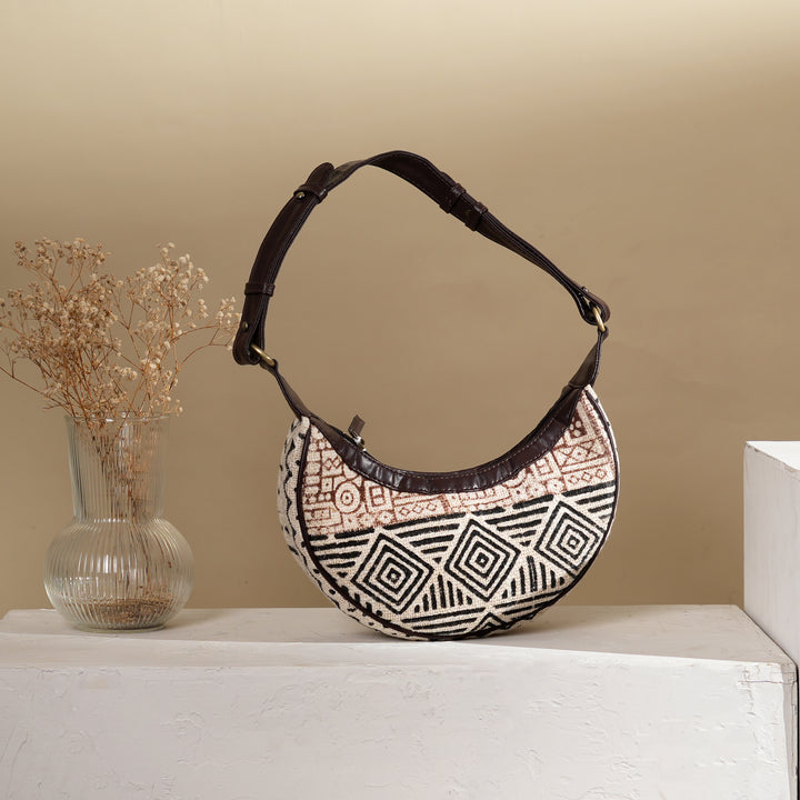 Handwoven Half Moon Sling Handbag