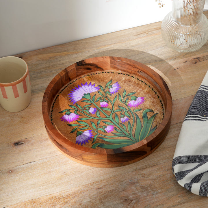Mango Wood Hand painted Tray | Food Safe