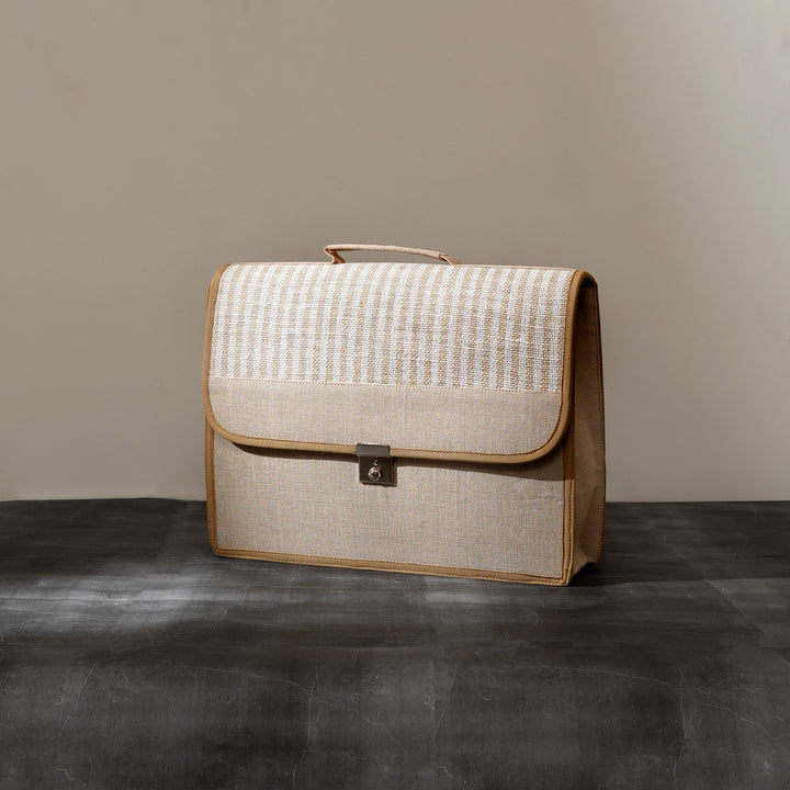 Jute Cotton Office Messenger Bag | Eco Professional Crossbody 16"