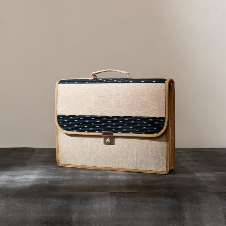 Jute Cotton Office Satchel Bag | Sustainable Professional Bag 16"