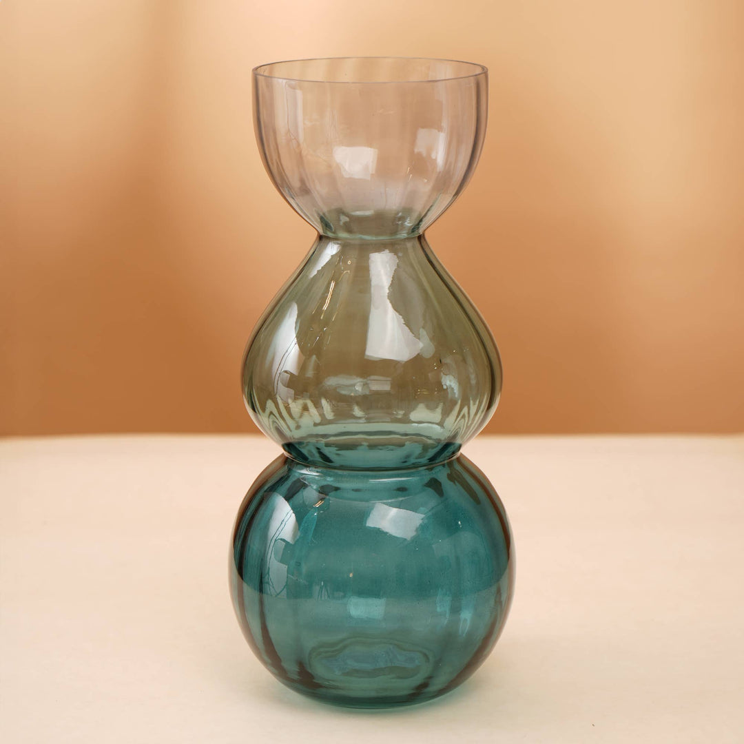 Glass Vase | Decorative Opulent Bauble Glass Vase | Luxurious Accent Vase for Stylish Home Interiors