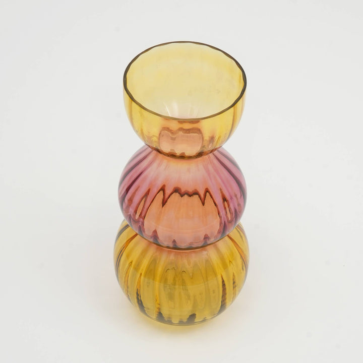 Vase | Long Gleaming Bubble Glass Vase | Elegant Decorative Vase for Modern Home Decor