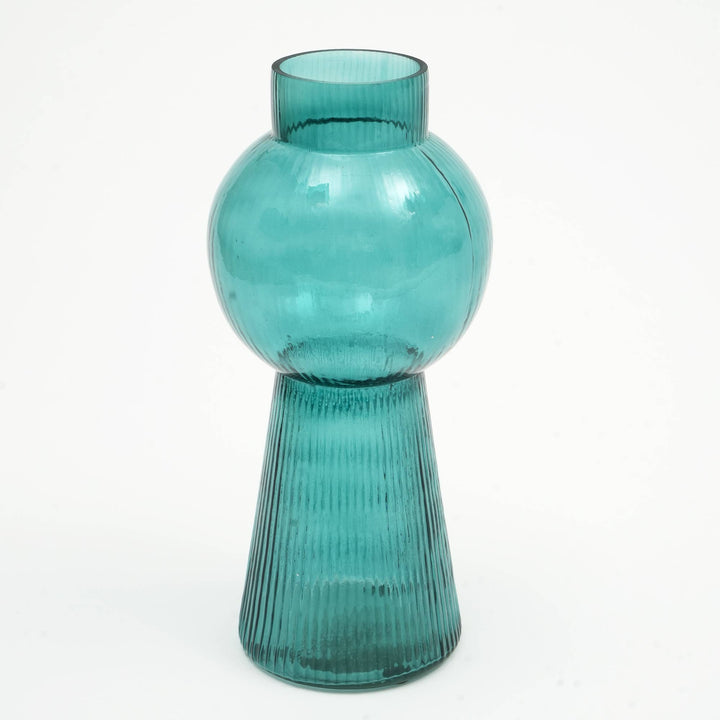 Vase | Modern Funnel Flare Glass Vase | Elegant Contemporary Glass Vase for Home Decor