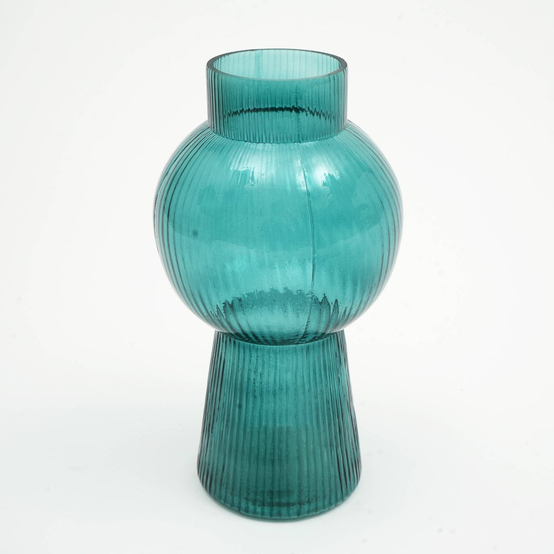 Vase | Modern Funnel Flare Glass Vase | Elegant Contemporary Glass Vase for Home Decor