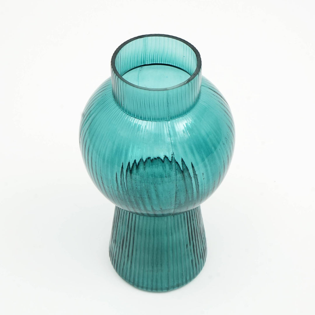 Vase | Modern Funnel Flare Glass Vase | Elegant Contemporary Glass Vase for Home Decor