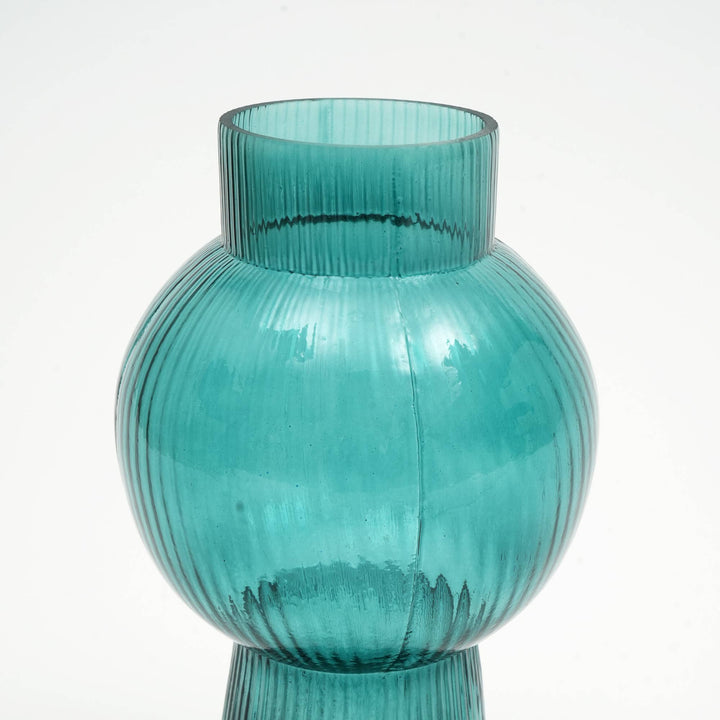 Vase | Modern Funnel Flare Glass Vase | Elegant Contemporary Glass Vase for Home Decor