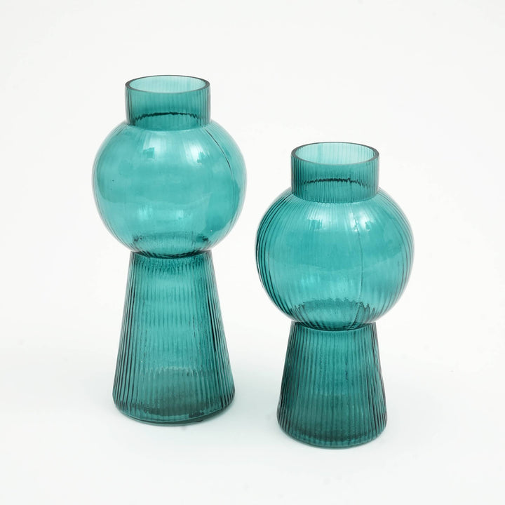 Vase | Modern Funnel Flare Glass Vase | Elegant Contemporary Glass Vase for Home Decor