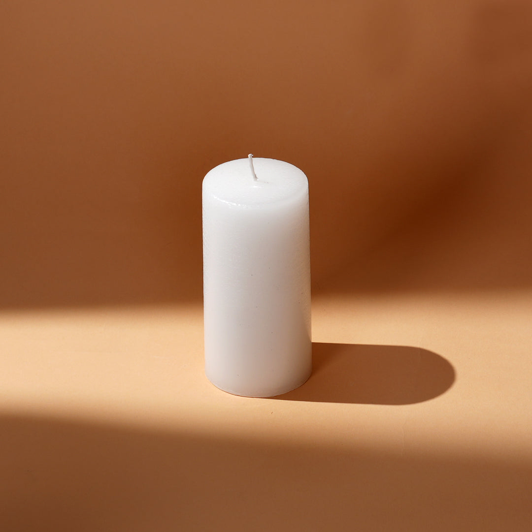 Handpoured Unscented White Pillar Candle
