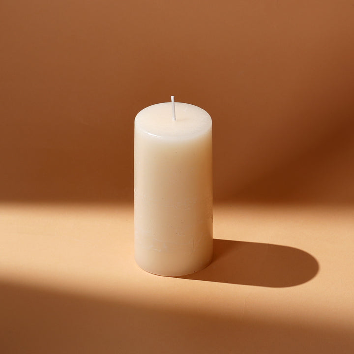 Handpoured Unscented Ivory Pillar Candle