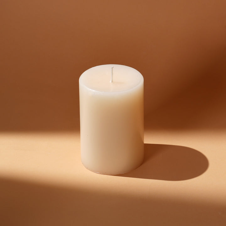 Handpoured Unscented Ivory Pillar Candle