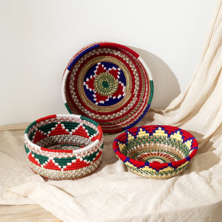 Handcrafted Pinedale Basket | Vibrant Thread|Designed Pine Basket