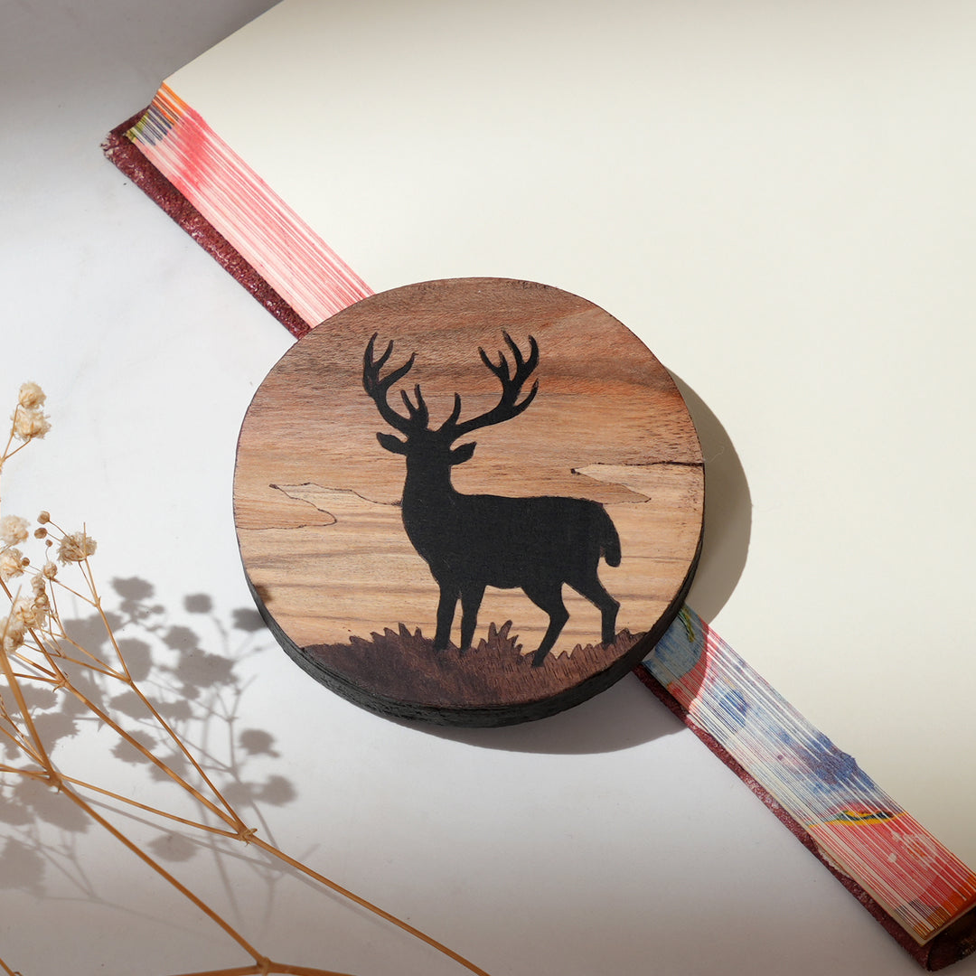 Stag Fridge Magnet | Natural Wood Art