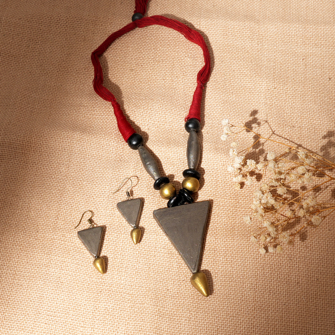 Handcrafted Terracotta Necklace | Earthy Elegance with Eco-Friendly Charm