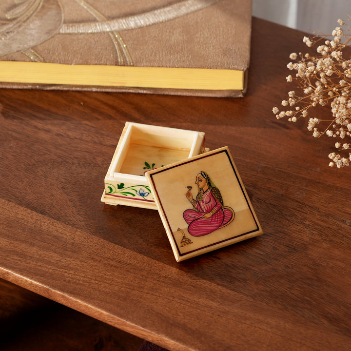 Handcrafted Bone Miniature Painting Box