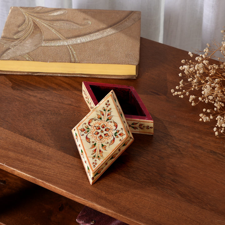 Hand-Painted Bone Keepsake Box