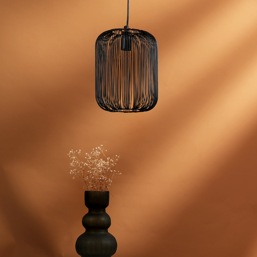 Hanging Iron Pendant Light | Black | Sleek Industrial Style Lighting