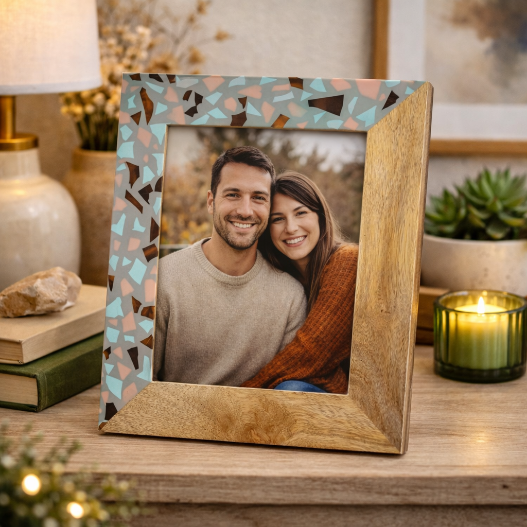 Photo Frame | Handcrafted Wood Resin Picture Frame | Elegant Wooden Frame for Stylish Home Decor