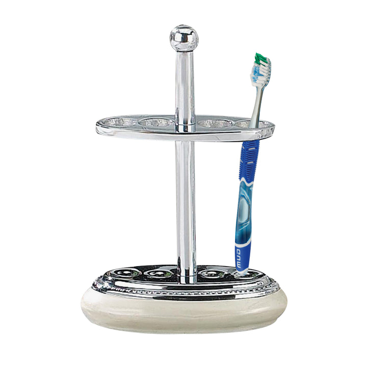 Metal Toothbrush Holder | Compact Multi-Slot Holder for Toothbrushes,Razors & Makeup Accessories | Mop