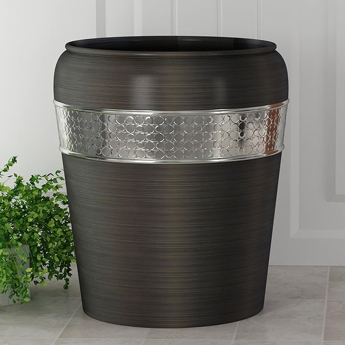 nu steel Metal Wastebasket, 7Qt, Oil Rubbed Bronze Finish