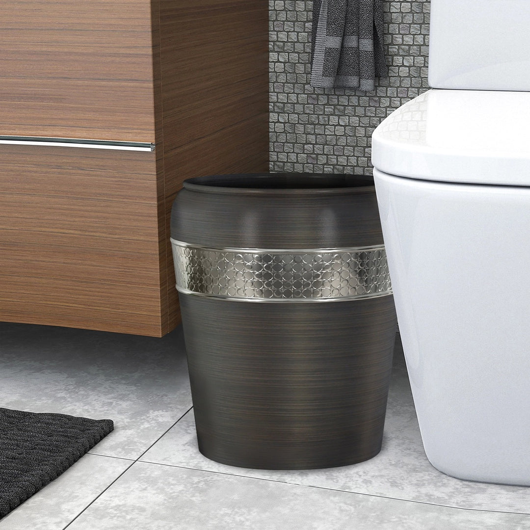 nu steel Metal Wastebasket, 7Qt, Oil Rubbed Bronze Finish