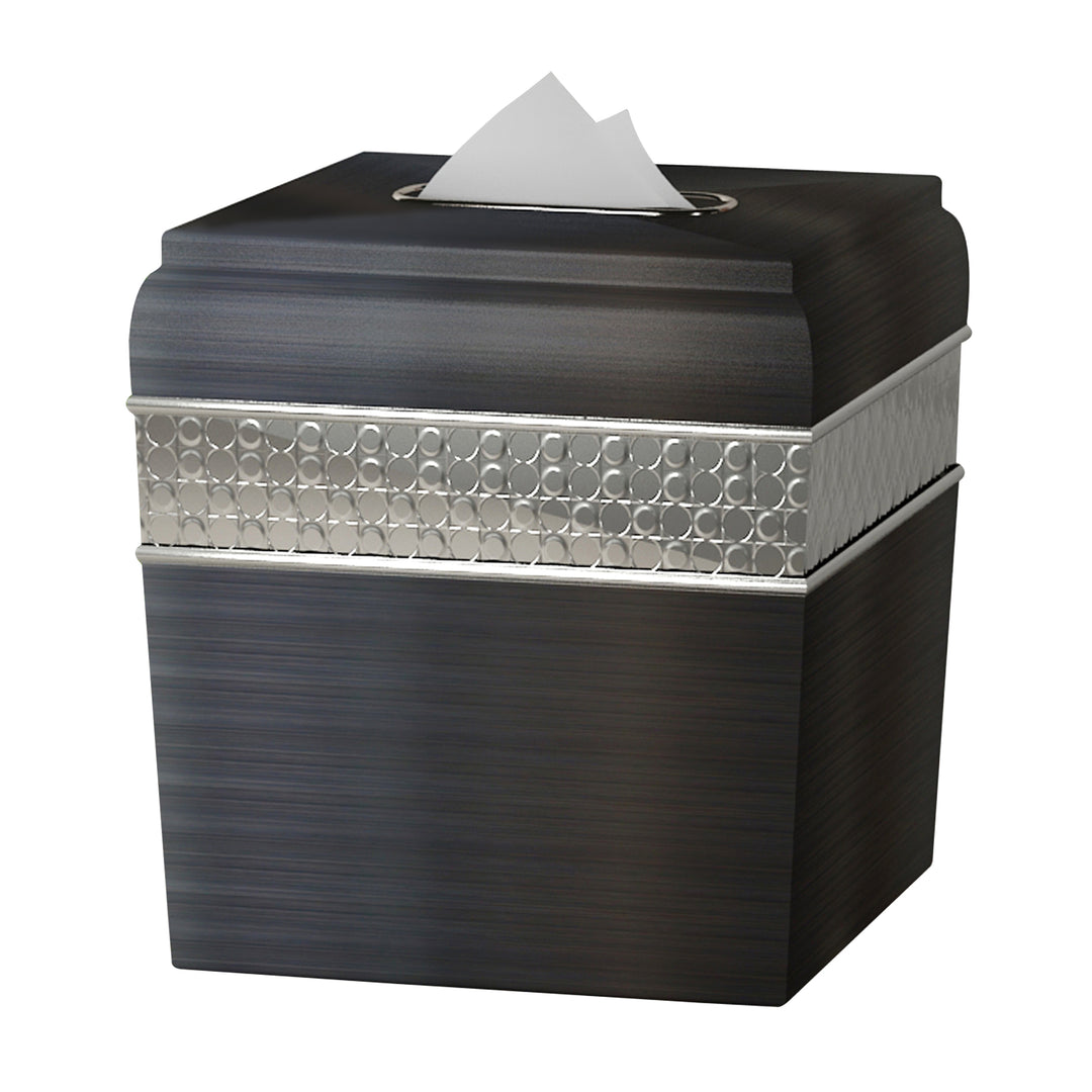 Stainless Steel Square Facial Tissue Box Cover Holder for Bathroom Vanity Countertops, Bedroom Dressers, Night Stands, Desks and Tables | Bronze Finish