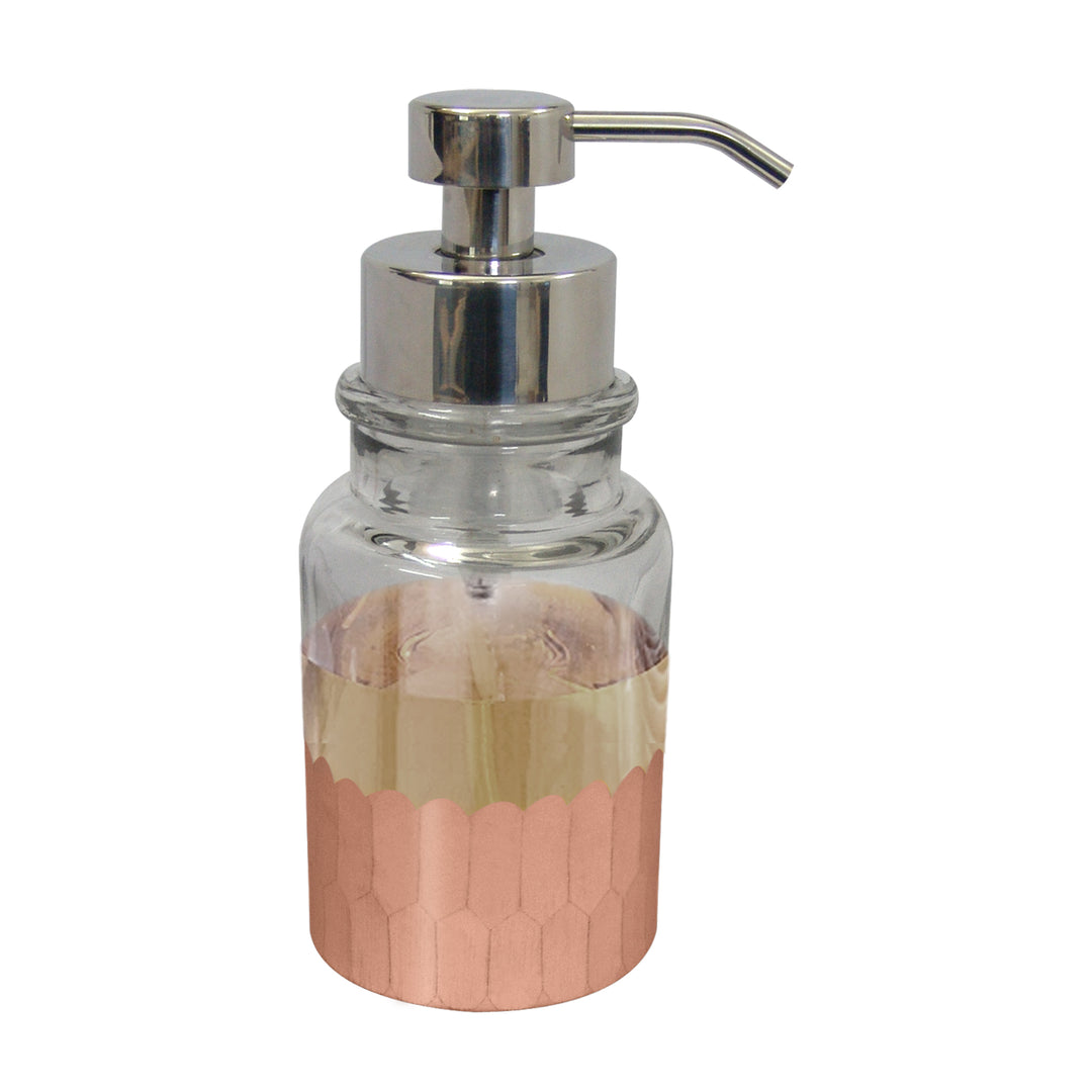 Glass Refillable Foaming Hand Soap Dispenser Pump Bottle for Bathroom Vanities or Kitchen Sink, Countertops | Copper Finish