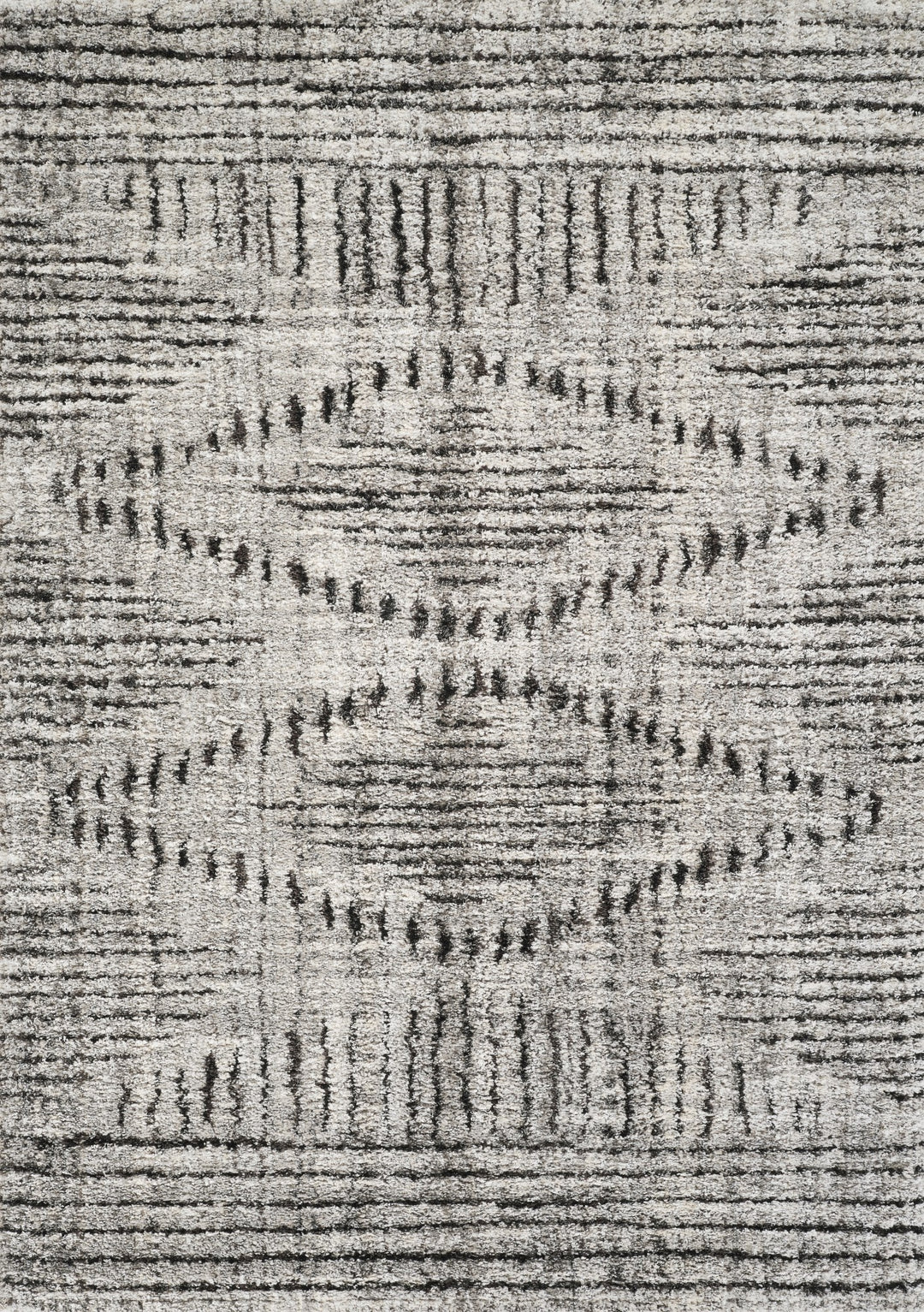 Modern Tribal Black & Ivory Area Rug | Polypropylene Blend | Soft 0.45" Cut Pile | Contemporary Indoor Geometric Rug