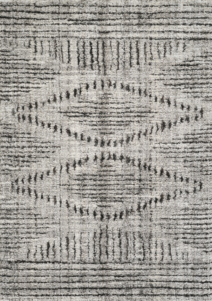 Modern Tribal Black & Ivory Area Rug | Polypropylene Blend | Soft 0.45" Cut Pile | Contemporary Indoor Geometric Rug