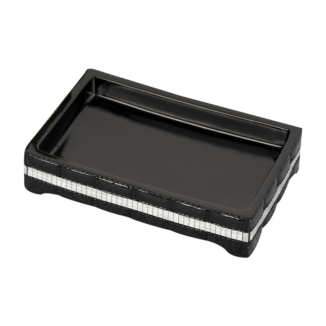 Soap Dish for Bathroom Counter,Shower & Kitchen | Black Resin