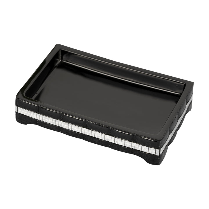 Soap Dish for Bathroom Counter,Shower & Kitchen | Black Resin