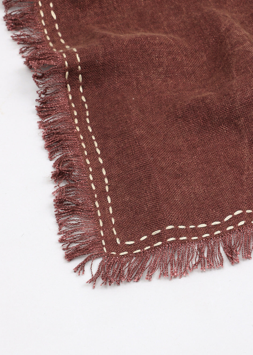 Stonewashed Linen Woven Throw Blanket with Fringe – 52" x 68"