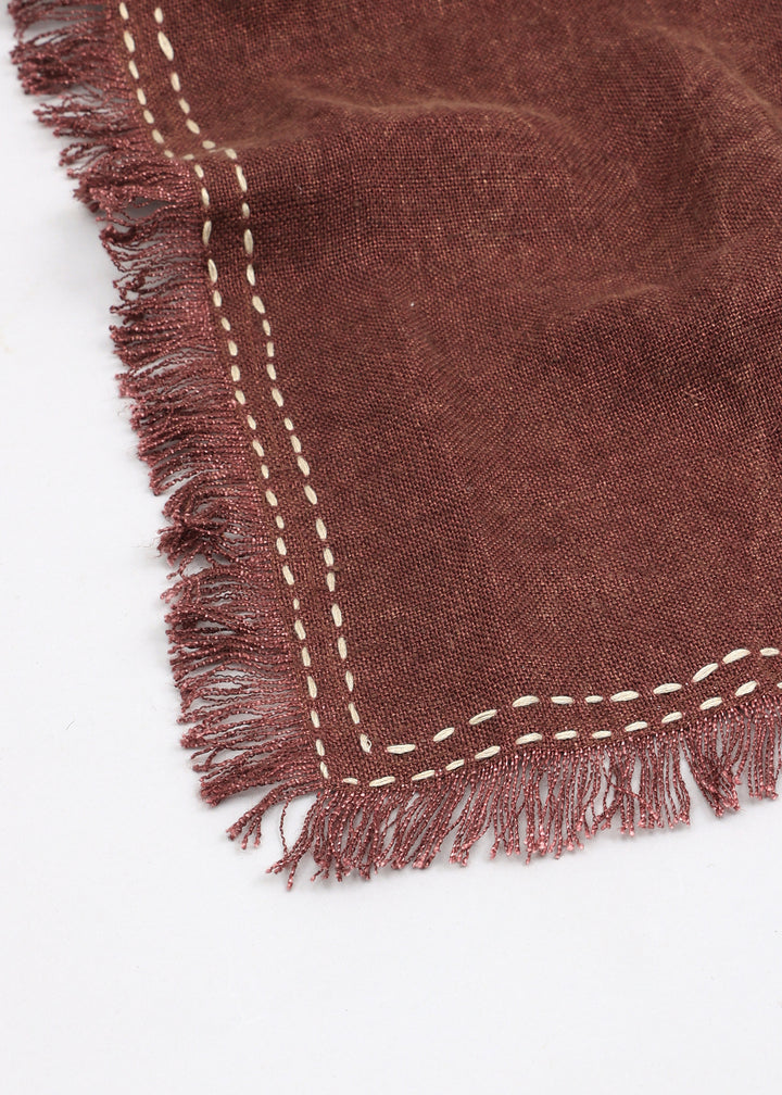 Stonewashed Linen Woven Throw Blanket with Fringe – 52" x 68"