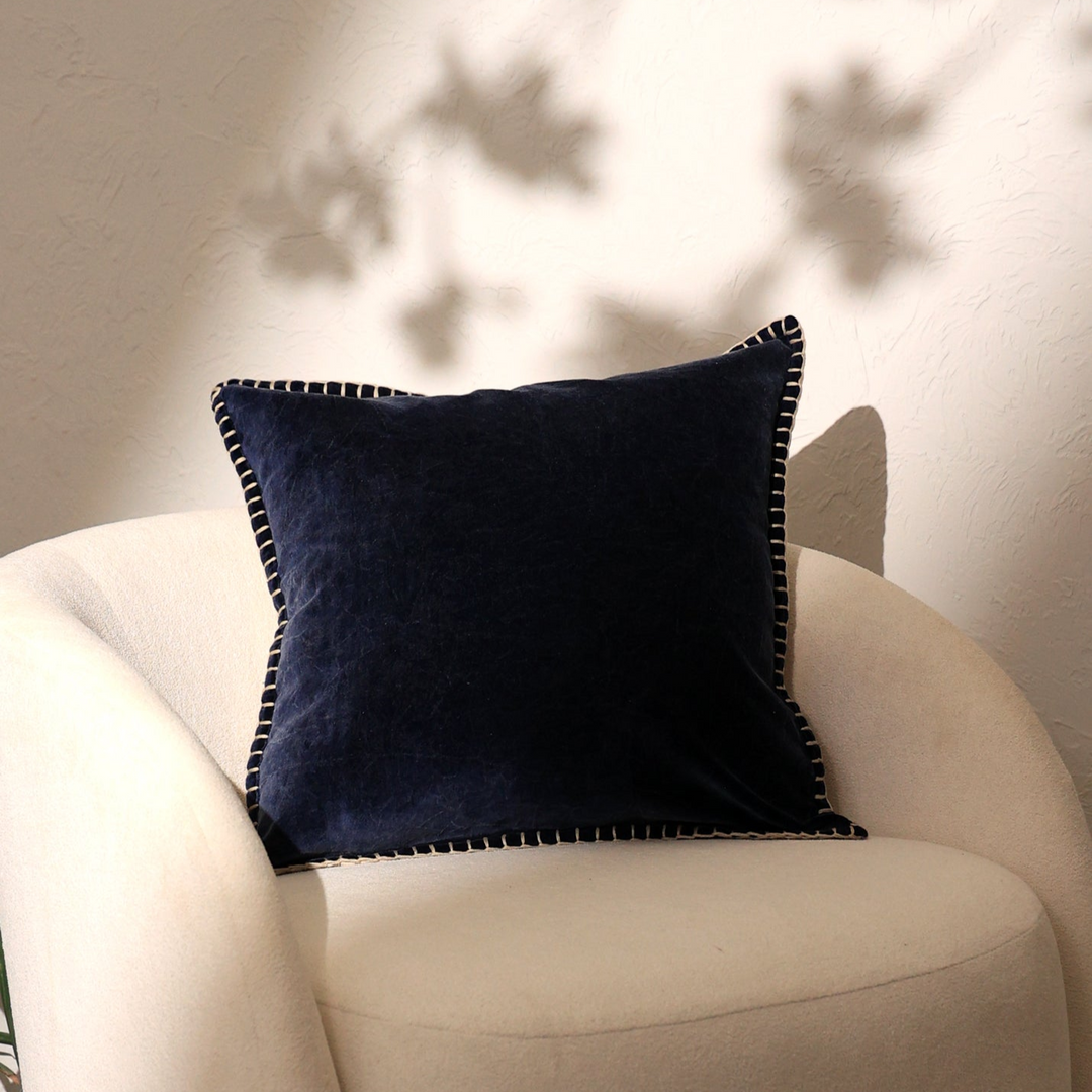 Cotton Velvet Cushion Cover With Back Natural Cotton Flex (GEC-JAN-2413-P)