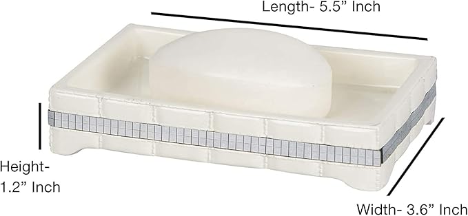 4 Pcs Resin Bath Accessory Set for Vanity Countertops Includes Soap Dish, Toothbrush Holder, Tumbler, Soap and Lotion Pump | White