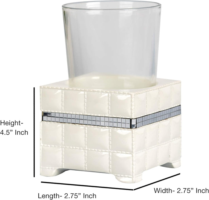8 Pcs Resin Bath Accessory Set for Vanity Countertops  Includes Cotton Container, Dish,Toothbrush, Tumbler,Soap Lotion,Waste Basket,Tissue Box Holder,Tray | White