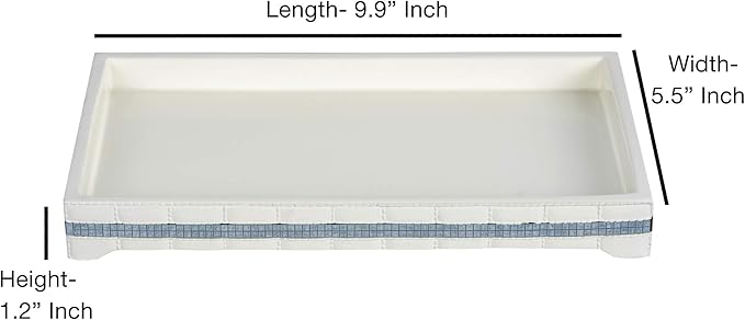 Resin Organizer Tray for Bathroom Vanity Countertops, Closets, Dresser | White