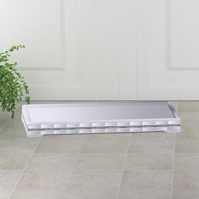Resin Organizer Tray for Bathroom Vanity Countertops, Closets, Dresser | White