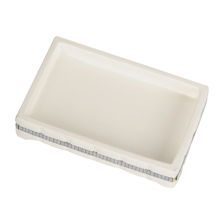 Soap Dish for Bathroom Counter,Shower & Kitchen | White Resin