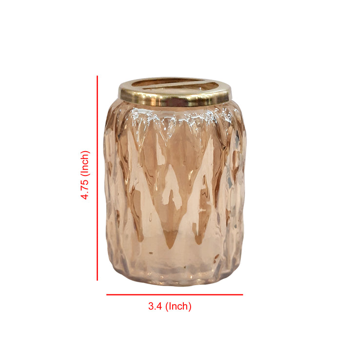 Glacier Toothbrush Holder | Compact Multi Slot Holder for Toothbrushes, Razors & Makeup Accessories  | Amber