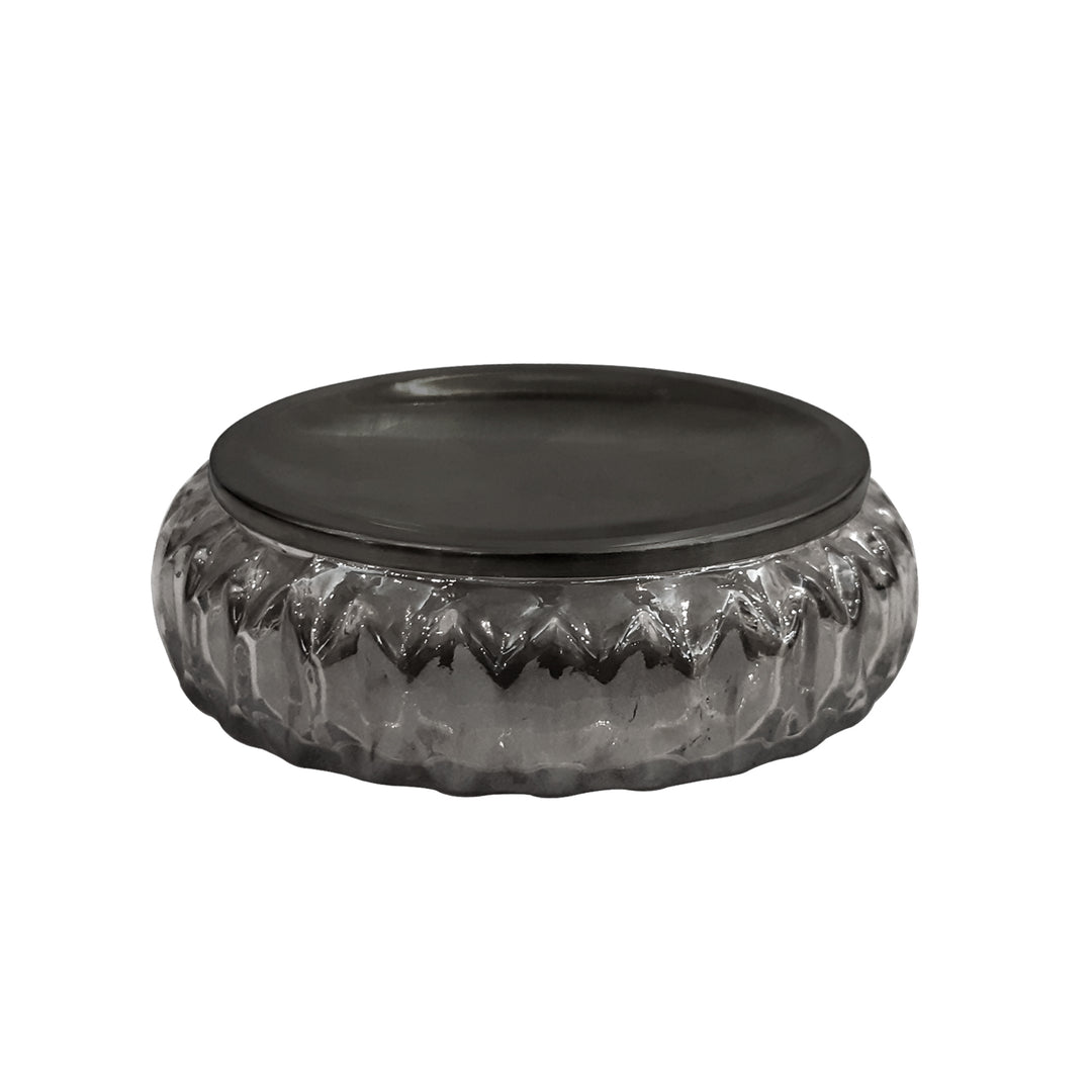 Glass Soap Dish for Bathroom Counter,Shower & Kitchen | Smoke
