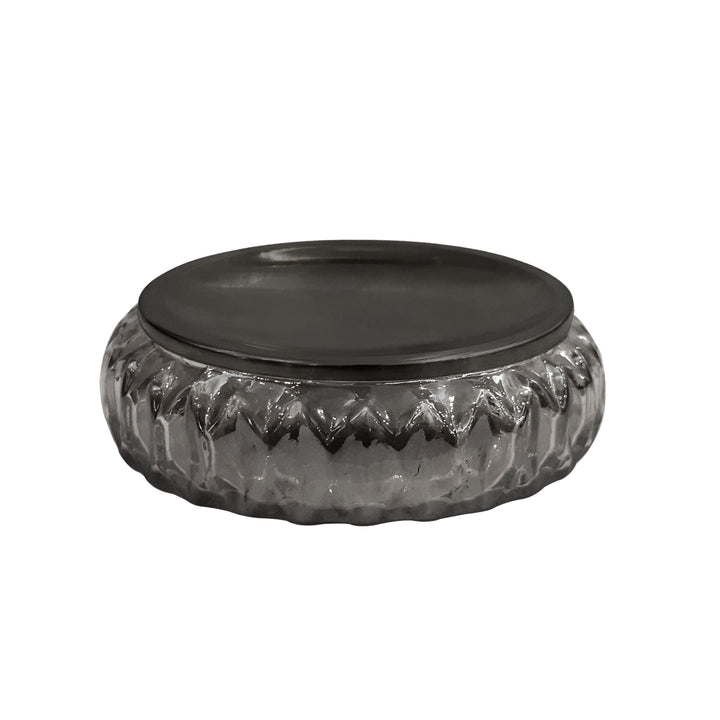 Glass Soap Dish for Bathroom Counter,Shower & Kitchen | Smoke